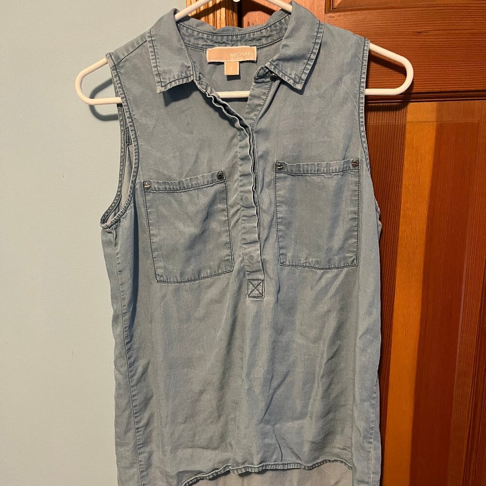 Michael Kors sleeveless chambray top
